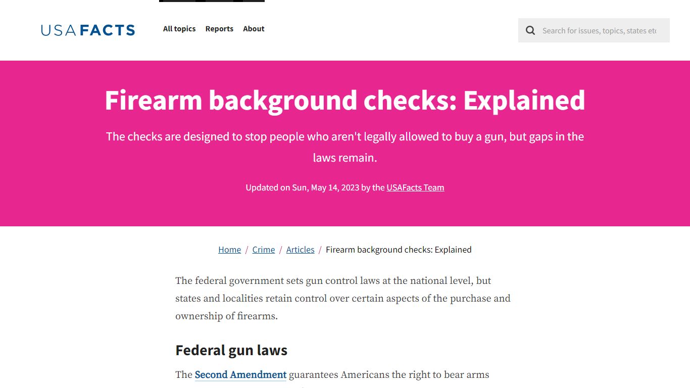 Firearm background checks: Explained - USAFacts